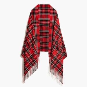 J Crew Oversized Buffalo  Cape Scarf w/Arm Holes
